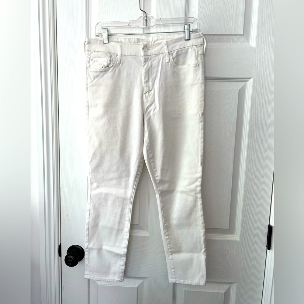 MOTHER denim white skinny ankle jean the looker